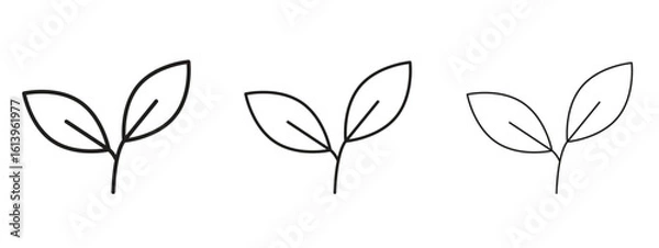 Fototapeta Leaf icon symbol. Linear style sign for mobile concept