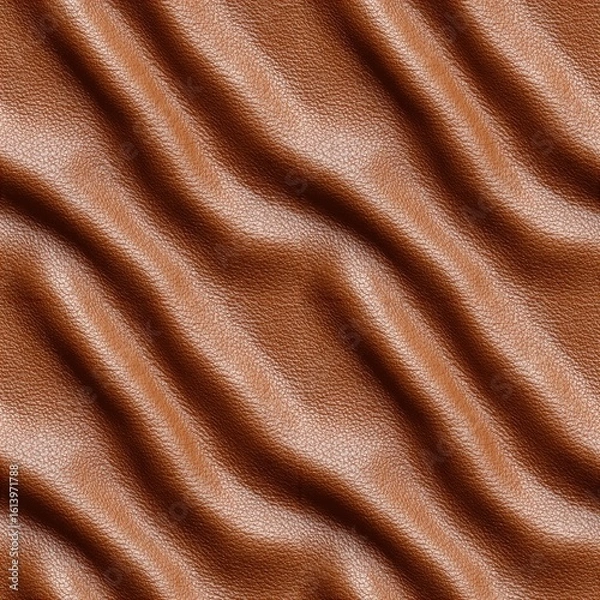 Fototapeta Textured Brown Leather Surface Close Up, seamless pattern, endless repeatable rapport element