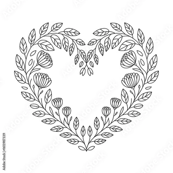 Obraz heart with floral ornament