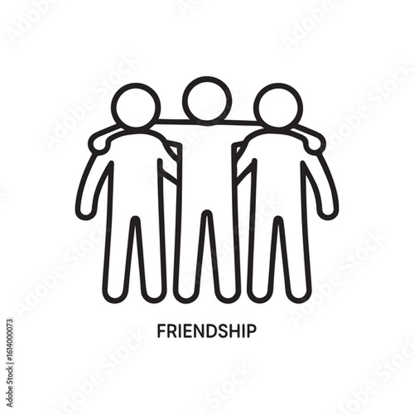 Fototapeta A Heartwarming Depiction of Friendship Togetherness and Unity Three Individuals Standing Shoulder to Shoulder Symbolizing Bonds Support and Connection