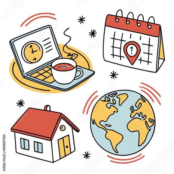 Obraz Work From Home Global Connection Concept.