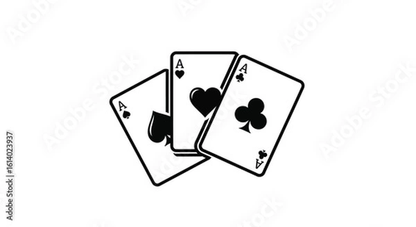 Fototapeta Three Playing Cards with Aces