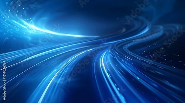 Fototapeta Futuristic Blue Light Trails Background