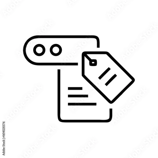 Fototapeta Document with label tag and annotation on a white background  