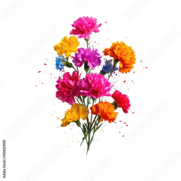 Fototapeta Vibrant bouquet of carnations