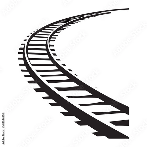 Fototapeta Parallel Train Tracks Vector Illustration on White Background Clipart And Line Art Design, Vector of parallel train tracks on white background, ideal for ... See More