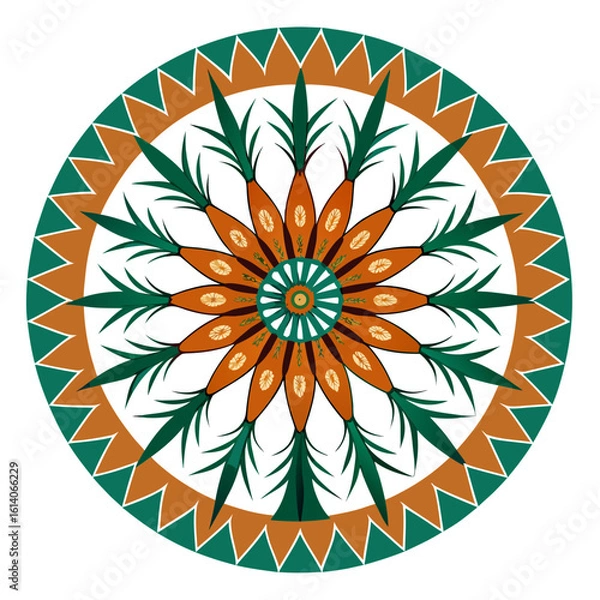 Fototapeta Circular palm tree mandala vector