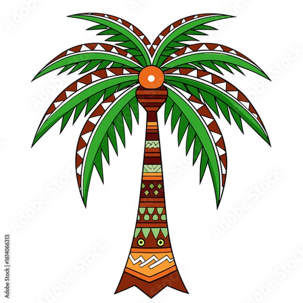 Fototapeta Palm tree vector illustration
