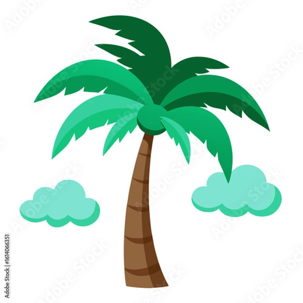 Fototapeta Palm tree with cloud 