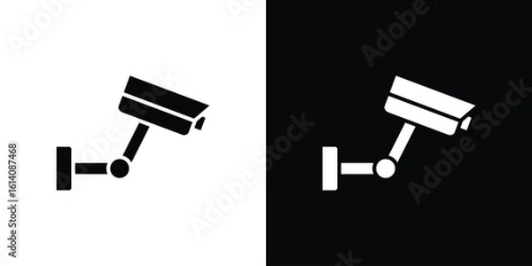 Obraz Security camera icon. Simple flat symbol. Perfect Black outline pictogram illustration