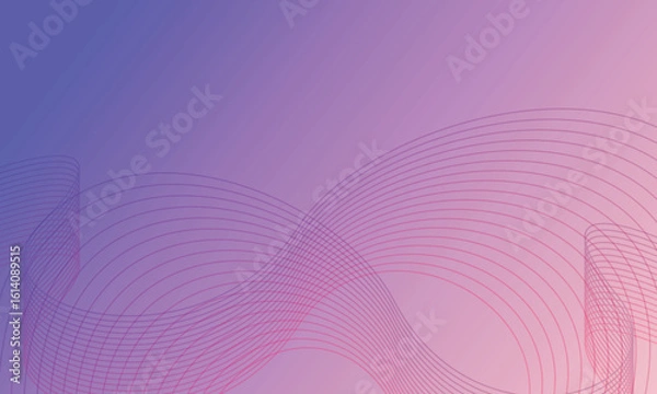 Fototapeta Elegant Abstract Pink Curved Lines on Gradient Background
