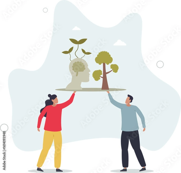 Fototapeta Environmental psychology for individual and environment surrounding.human life.