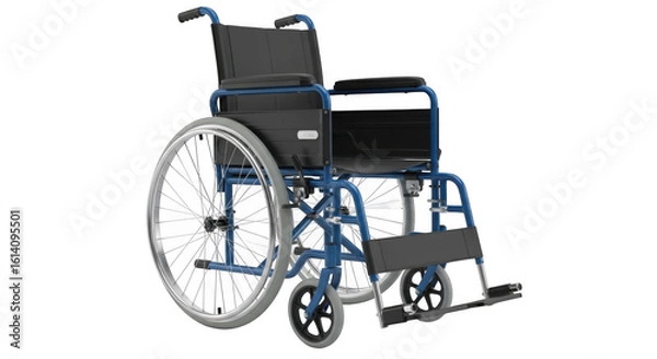 Obraz Blue wheelchair isolated on transparent background