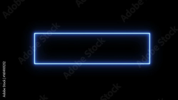 Obraz Neon rectangle laser on black background. glowing rectangle shape abstract illustration screen background.