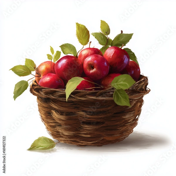Obraz red apples in a basket