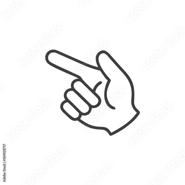 Fototapeta Backhand index pointing icon for blogs, websites, clipart, interface, gesture, communication, educational and awareness materials, presentations