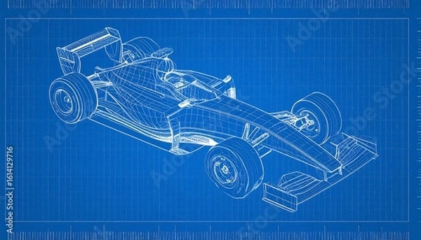 Obraz Formula race car blueprint