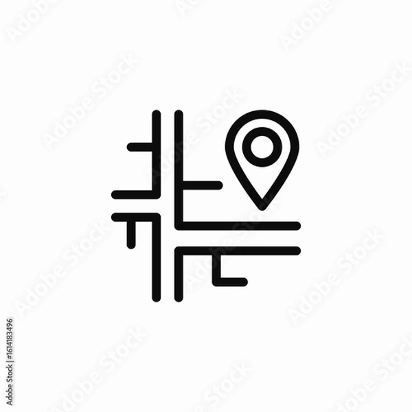 Obraz map location icon sign vector