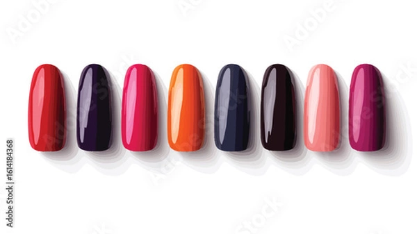 Fototapeta Nail Color Variations Vector Image