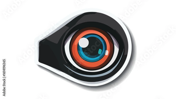 Fototapeta Wide Angle Webcam Sticker Centered Composition