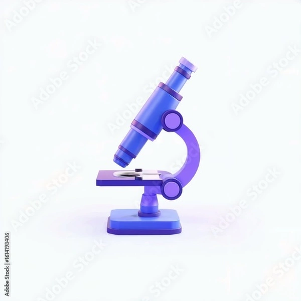 Obraz Stylized Blue and Purple Microscope 3 D Render science