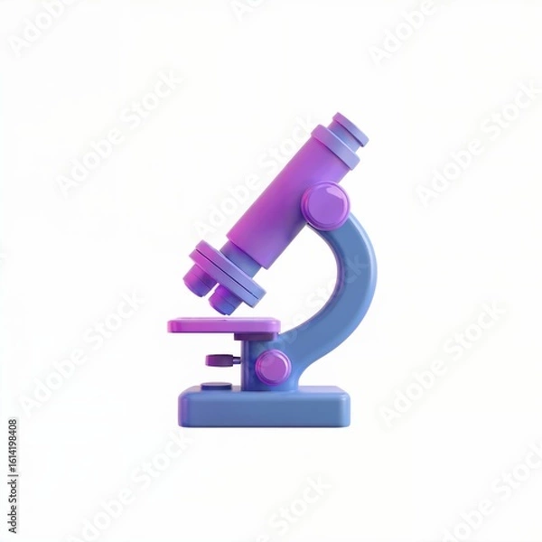 Fototapeta Stylized 3 D render of a purple and blue microscope 1