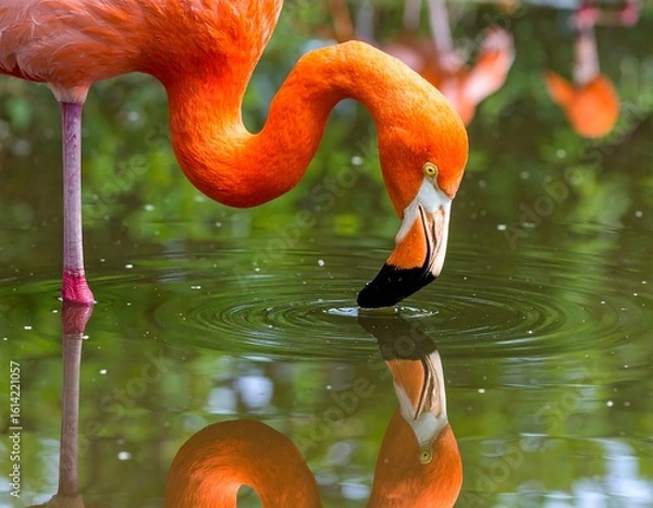 Obraz Close-up of a flamingo drinking