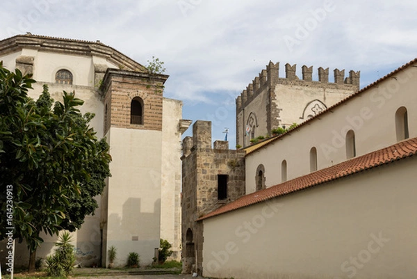 Fototapeta taly. Capua. View of old buildings.