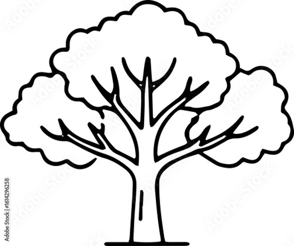 Obraz Vector graphic illustration of a simple tree outline