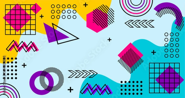 Fototapeta abstract geometric background design template graphics, colorful geometric shape pattern