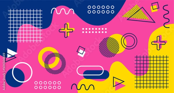 Fototapeta Abstract Modern Background With Memphis Geometric Shapes