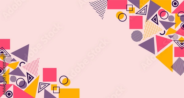 Fototapeta Memphis design background. Abstract memphis background. Geometric elements in memphis background