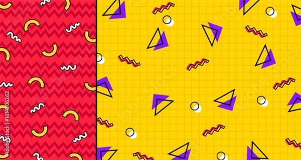 Fototapeta 90s pattern fun background color abstract print