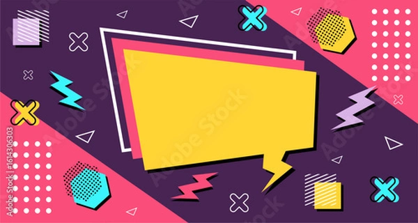 Fototapeta Flat design geometric trendy colorful background