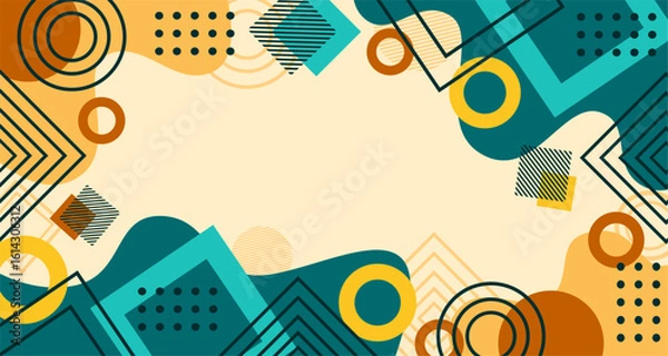 Fototapeta Geometric abstract memphis art background