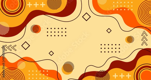 Fototapeta Abstract background memphis shapes. Set geometric elements hipster style.