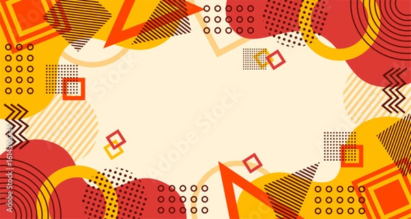 Fototapeta Memphis style design background template graphics