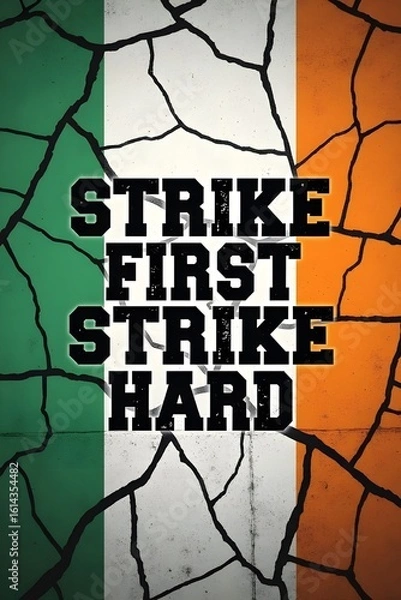 Obraz Motivational quote graphic 'STRIKE FIRST, STRIKE HARD'