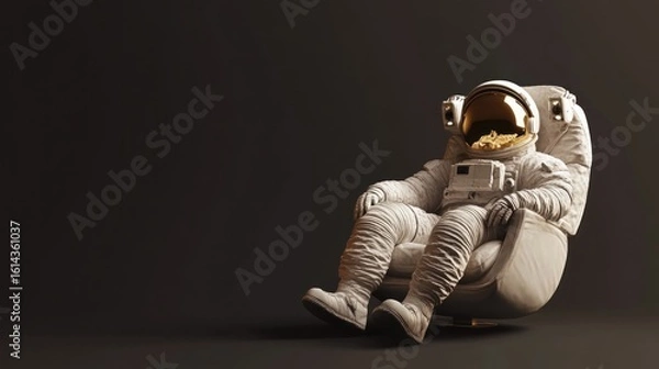 Obraz Astronaut's Leisure, A Tranquil Moment in Space Exploration History