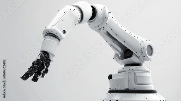 Obraz Robotic Arm in a Clean Industrial Setting Embodying Technological Advancement