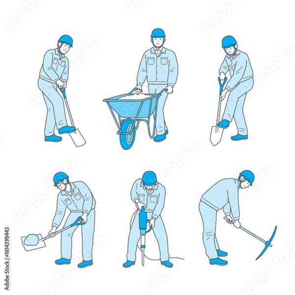 Obraz 工事現場で作業する作業員
