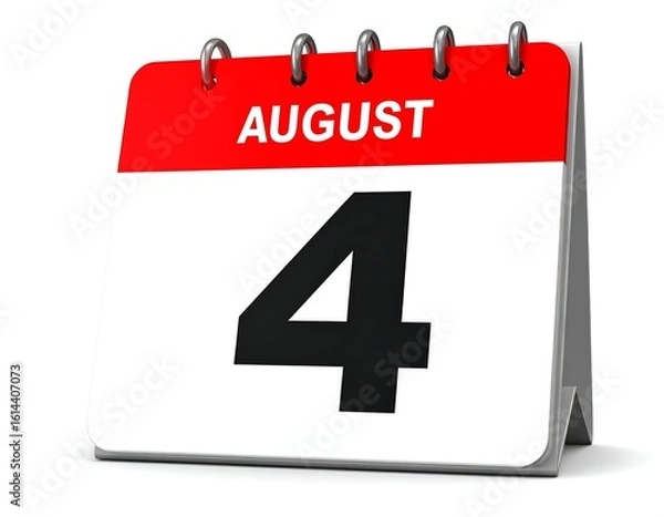Obraz Calendar displaying August 4th