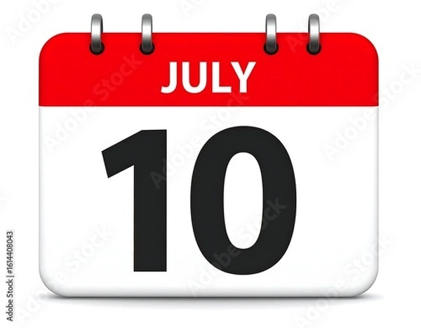 Obraz Calendar displaying July 10th