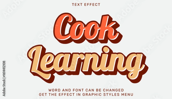Fototapeta Typography image showcasing the text Cook Learning with bold artistic style, ideal for creative and educational concepts
