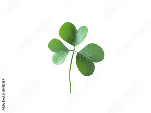 Obraz Single green shamrock leaf isolated on transparent background