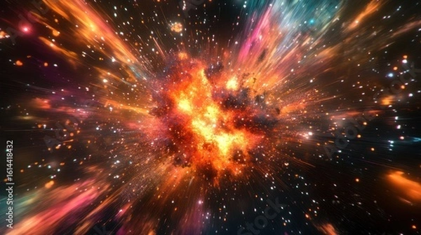 Fototapeta A Cosmic Explosion of Radiant Energy and Light
