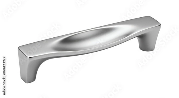 Obraz Modern brushed nickel cabinet handle isolated on transparent background