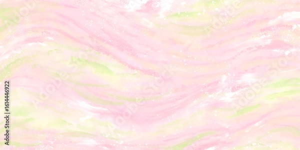 Obraz 質感が美しいピンクとグリーンの水彩背景テクスチャ