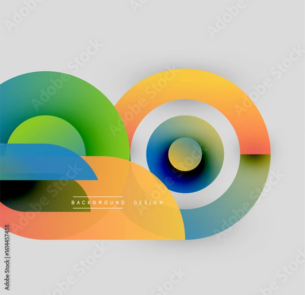 Obraz Abstract colorful shapes overlap. Gradient hues create dynamic visual effect. Modern design element for backgrounds, presentations.