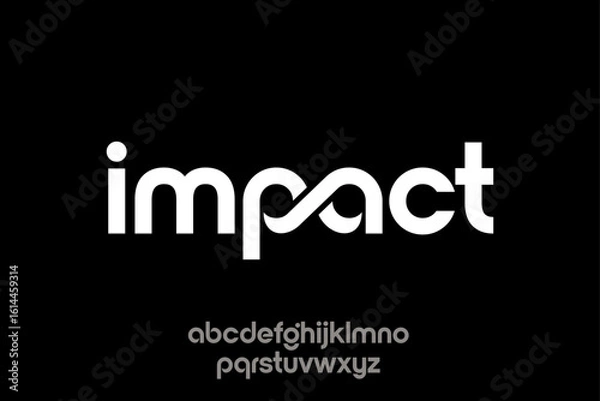 Fototapeta word of impact. modern minimalist clean alphabet font. lowercase bold typography vector illustration design	
